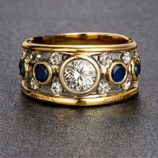 Royal Sapphire Gold Band
