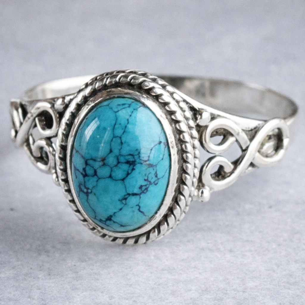 Timeless Silver Oval Turquoise Ring