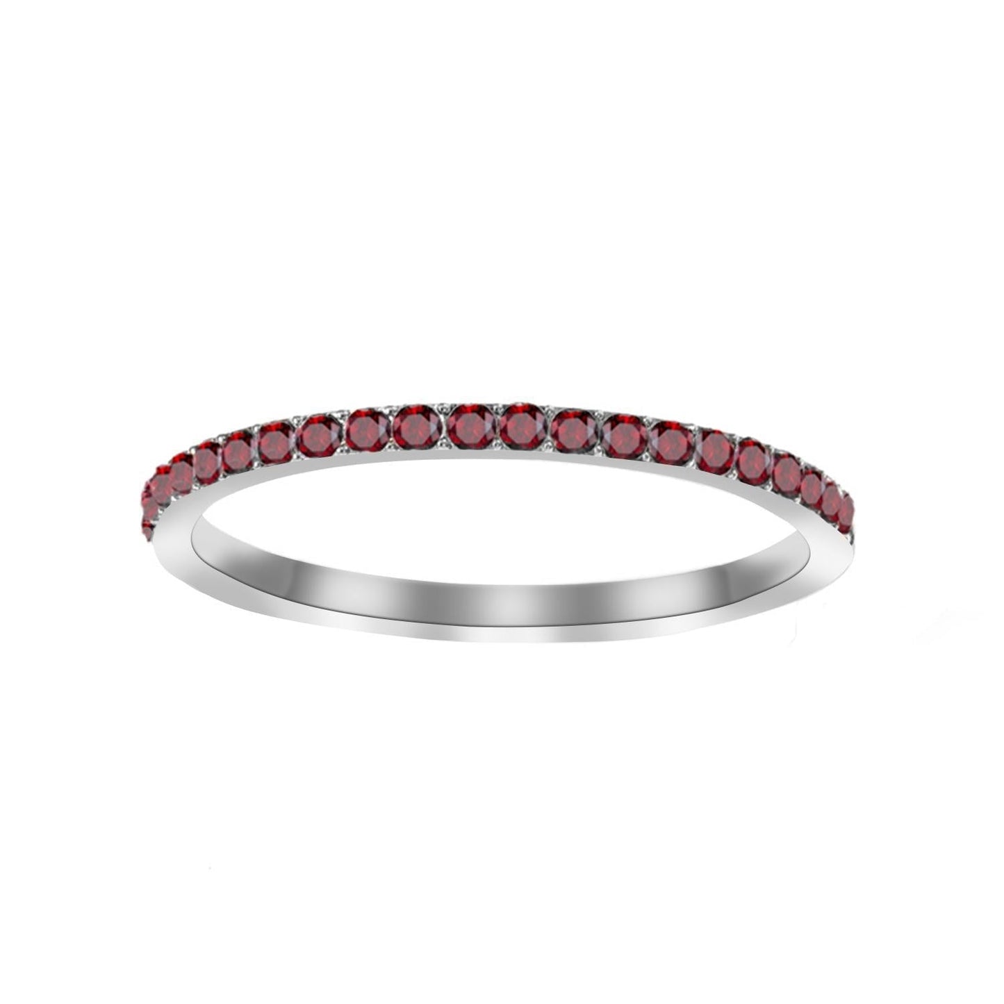 Silver Ruby Pavé Ring