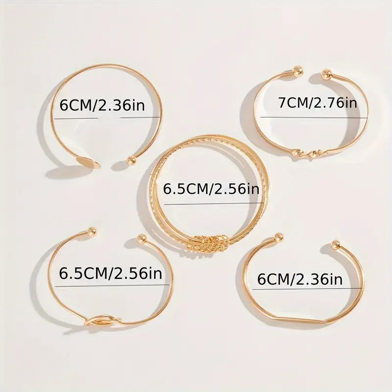 The Elegance Golden Knot Bracelet Set