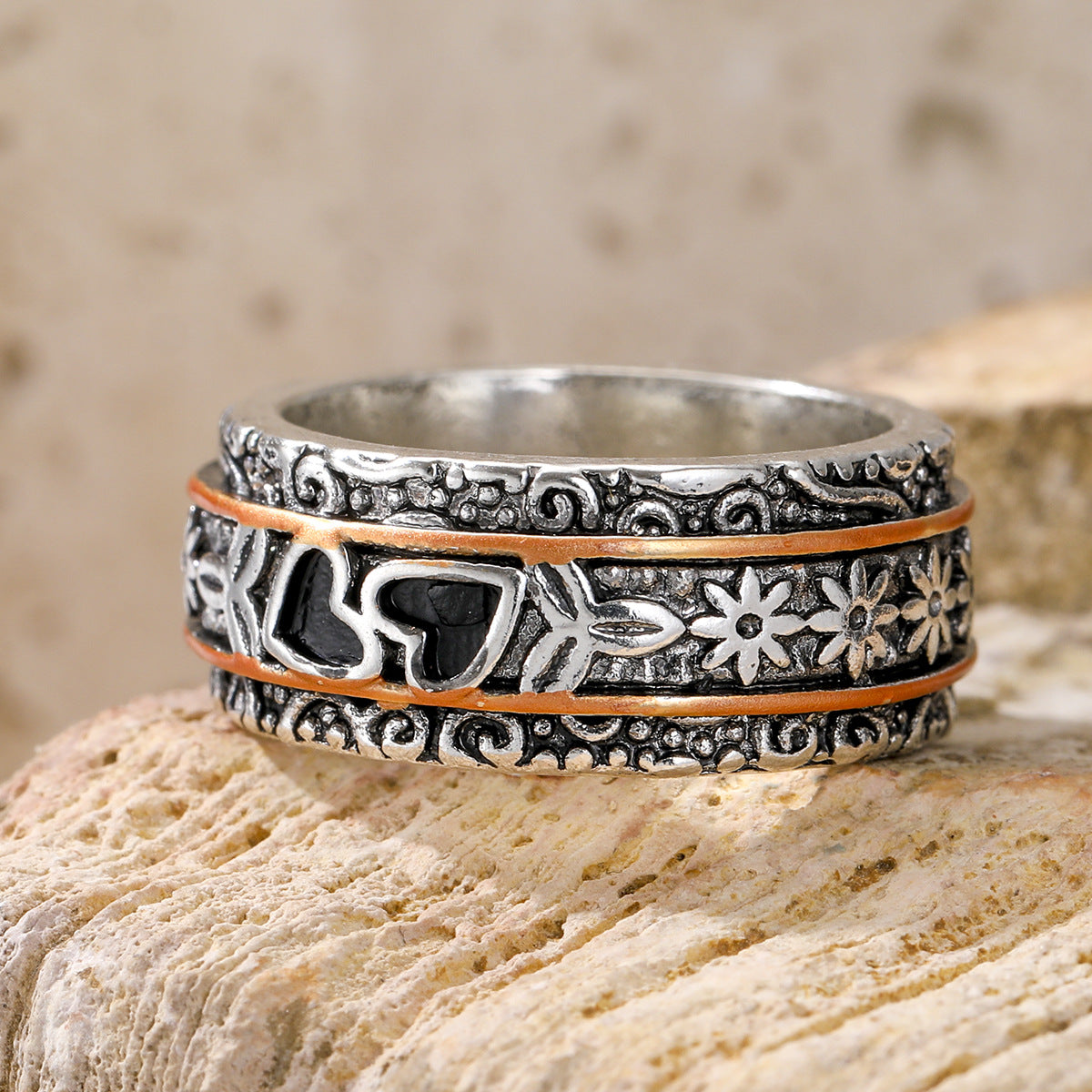Engraved Silver Heritage Ring