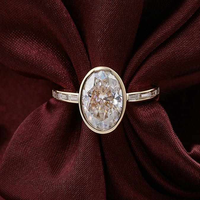 White Moissanite Ring