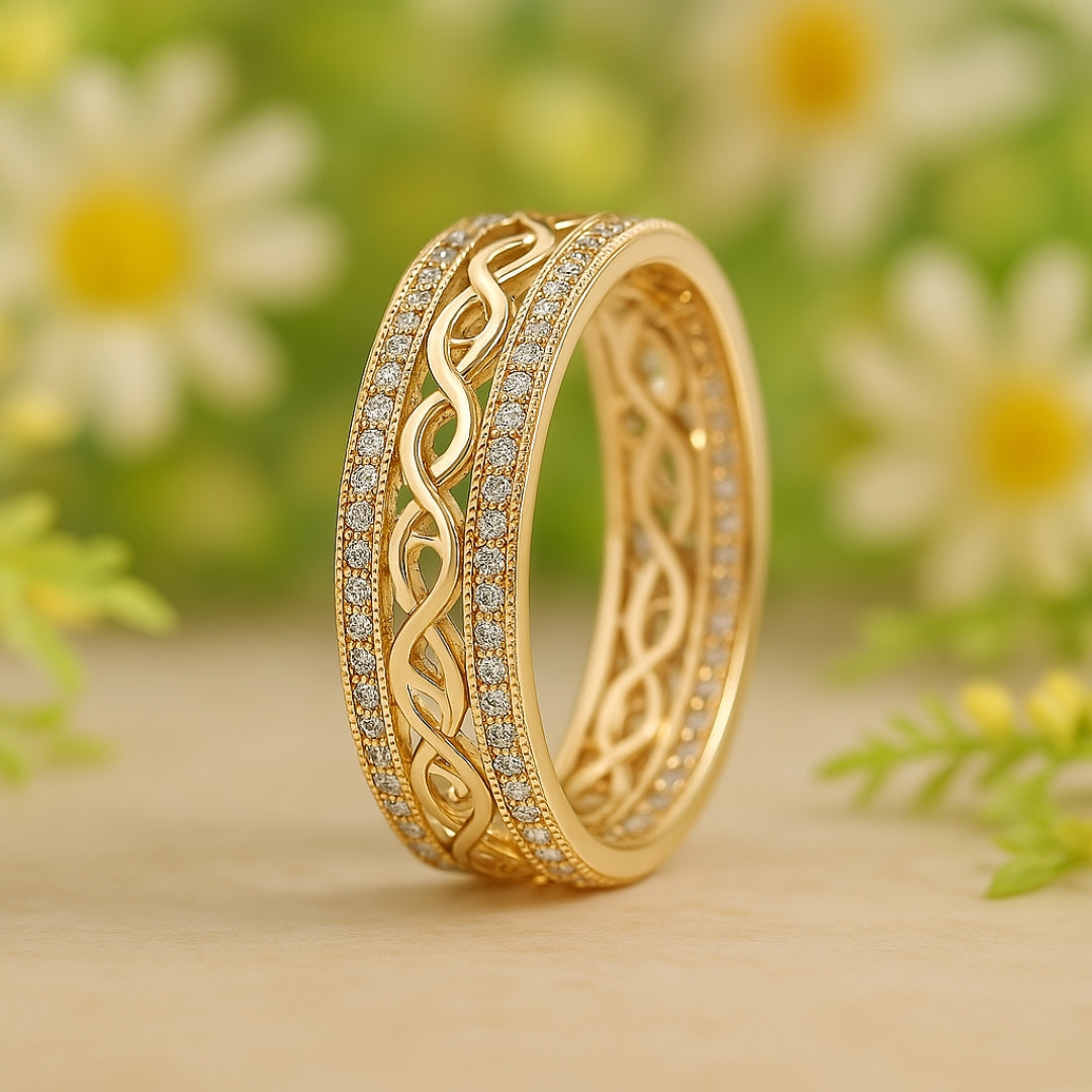 Brilliant Hollow Gold Ring