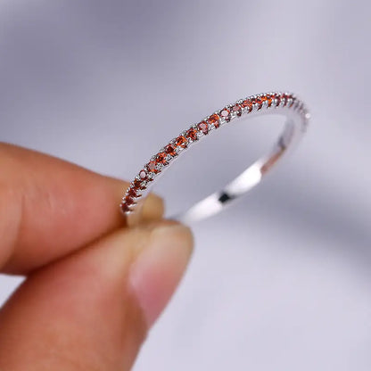 Silver Ruby Pavé Ring