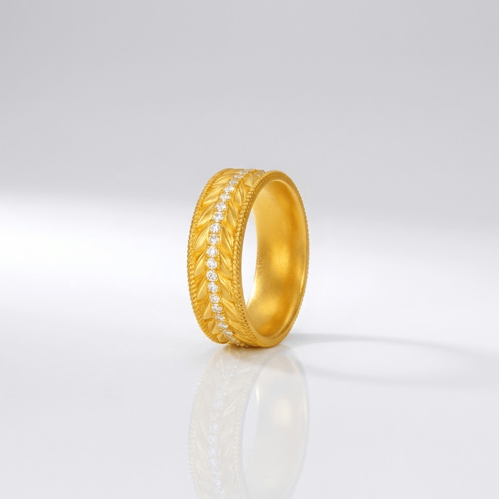 Gold Textured Band Ring