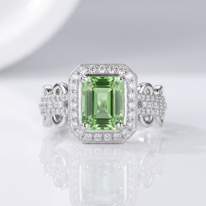 Emerald Halo Ring