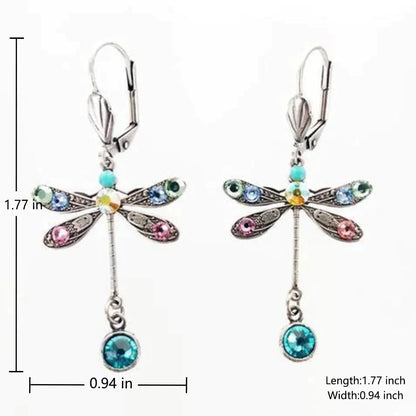 Elegant Earrings in the Shape of a Carved Dragonfly