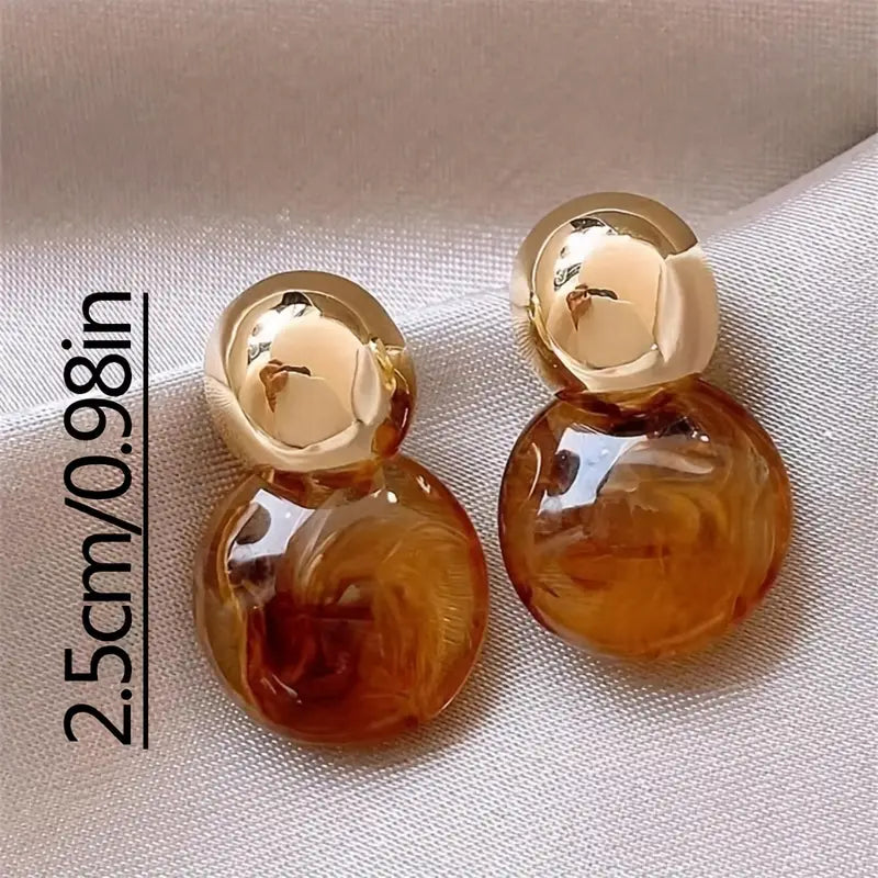 Aurélie Amber Dangle Earrings | Gold