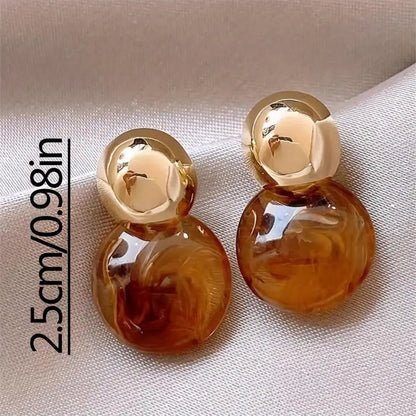 Aurélie Amber Dangle Earrings | Gold
