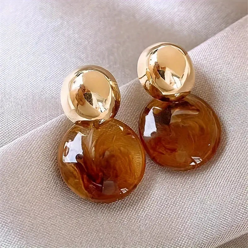 Aurélie Amber Dangle Earrings | Gold
