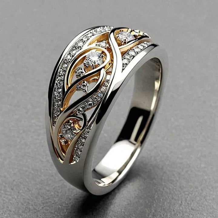 Hoop Ring Made of Gold and Silver