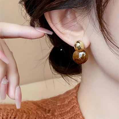 Aurélie Amber Dangle Earrings | Gold