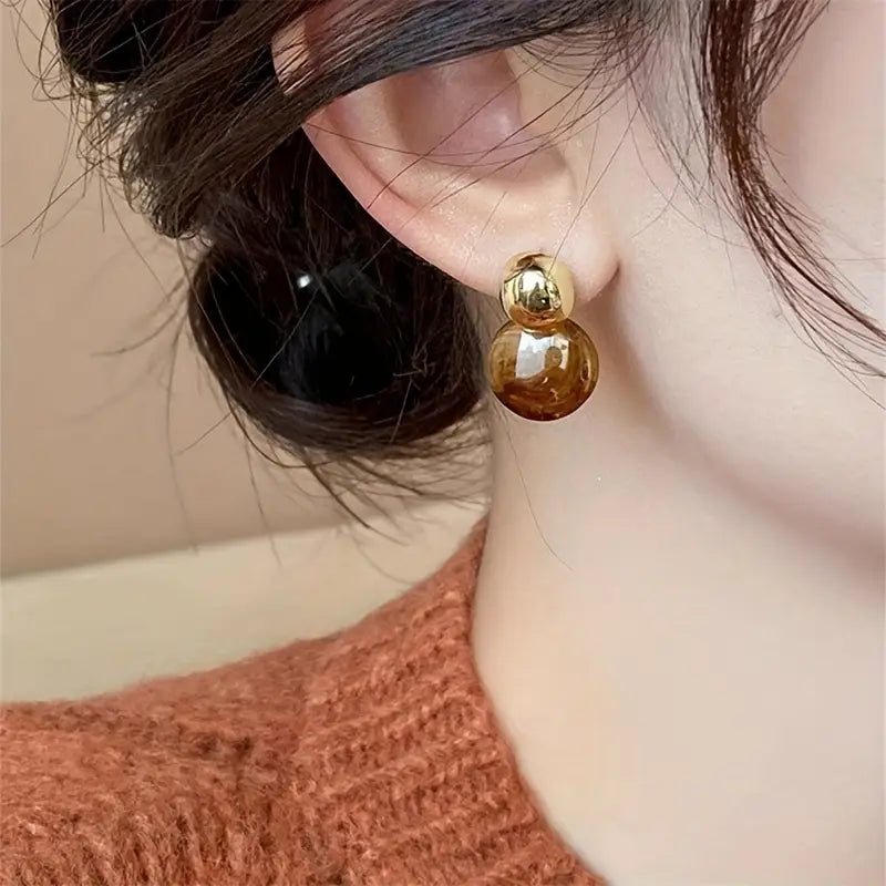 Aurélie Amber Dangle Earrings | Gold