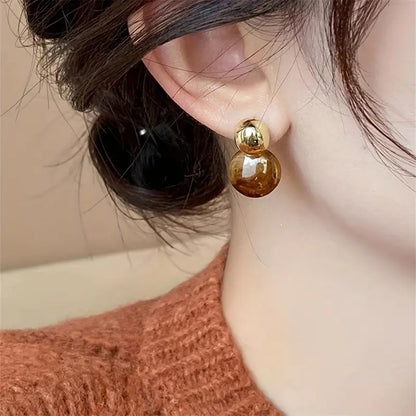 Aurélie Amber Dangle Earrings | Gold