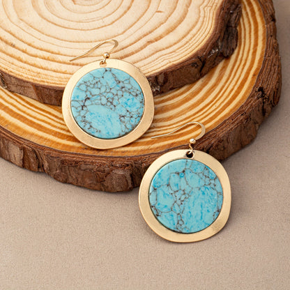 Turquoise Bohemian Round Earrings