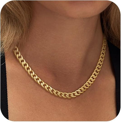 Thick Gold Cuban Link Necklace