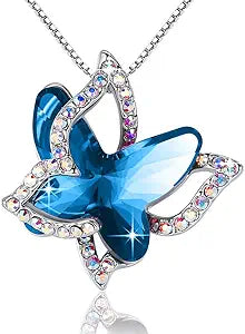 Sapphire Butterfly Necklace