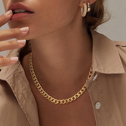 Thick Gold Cuban Link Necklace