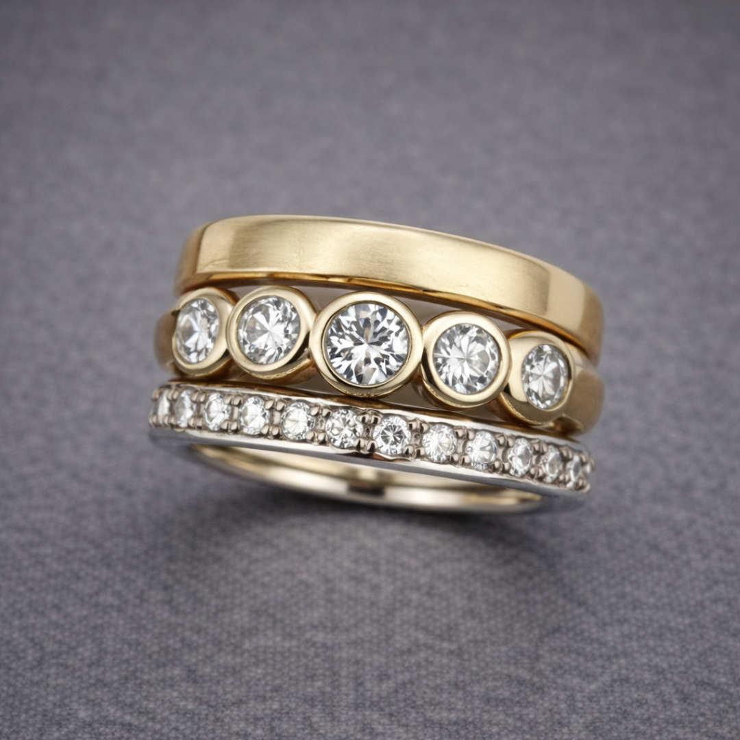Classic Gold Diamond Anniversary Ring