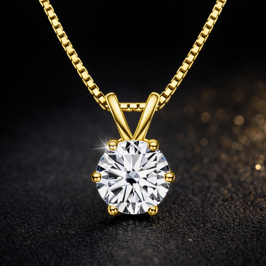 Elegant solitaire necklace with moissanite