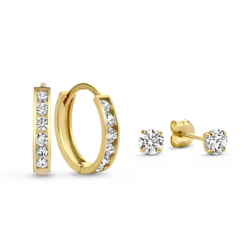 Brianne Gold Earrings with Stones