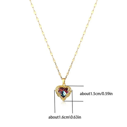 Crystal Ocean Heart Pendant Necklace