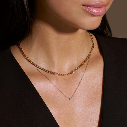 Flat Link Necklace | Gold
