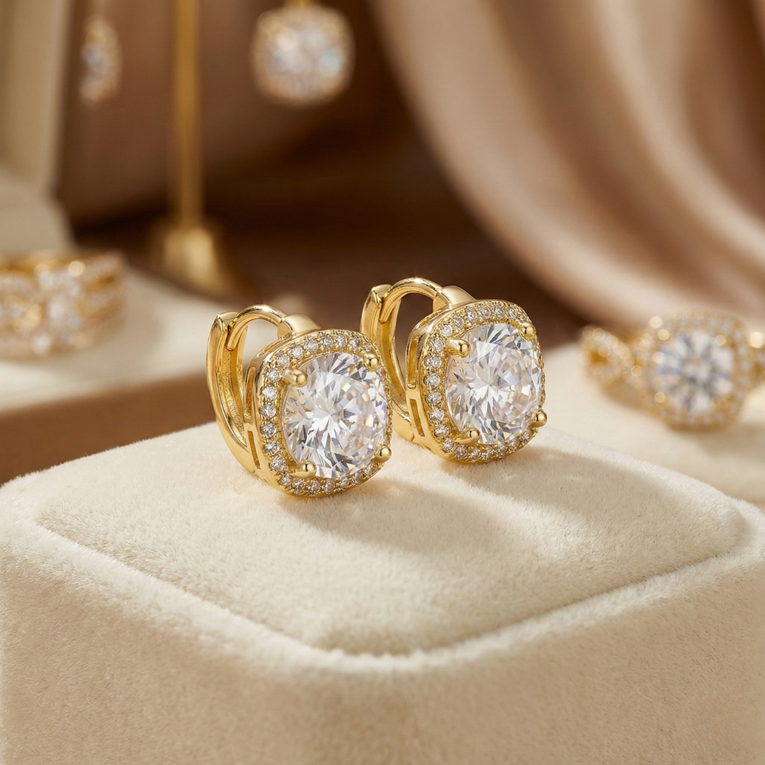 Gold & Diamond Earrings