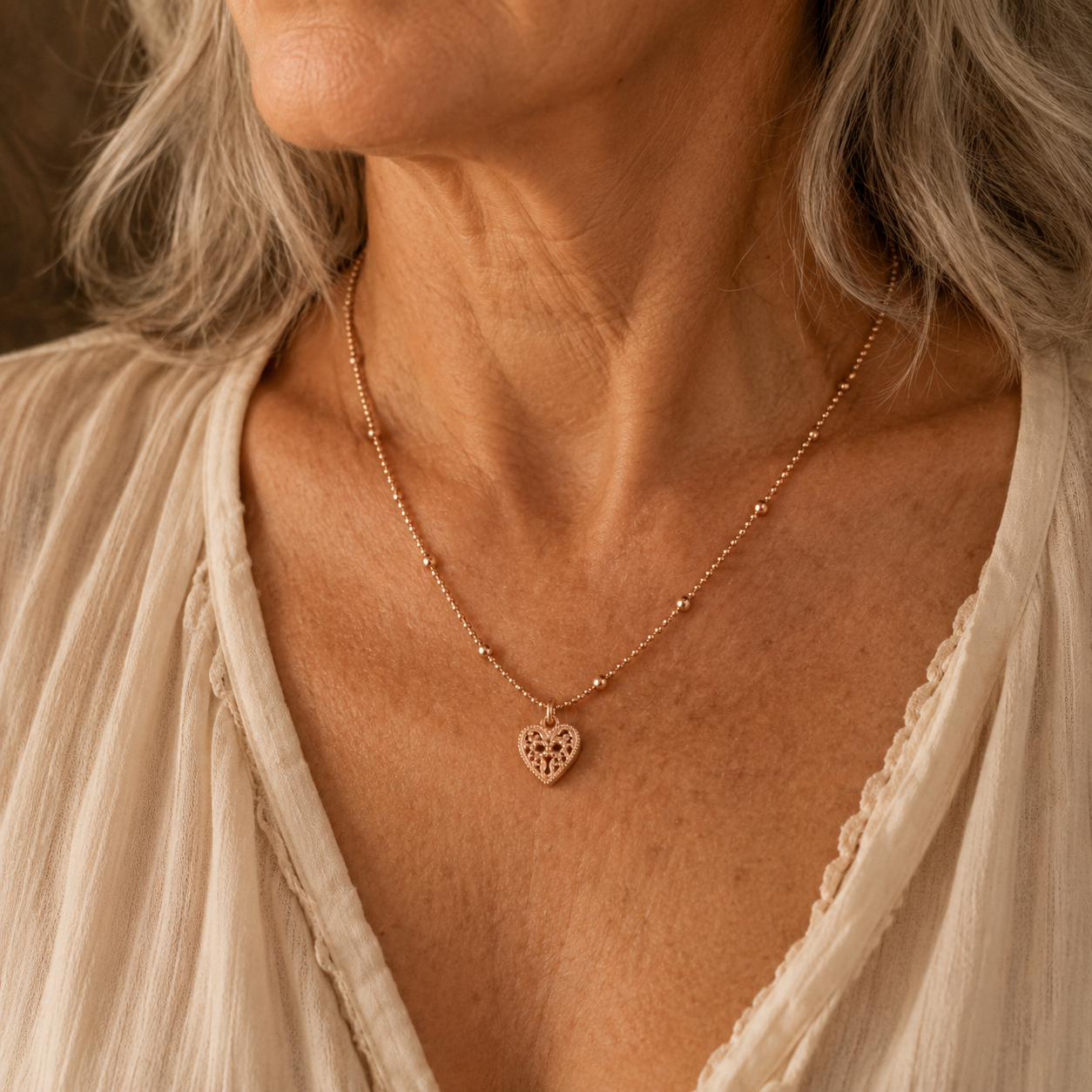 Timeless Heart Gold Necklace