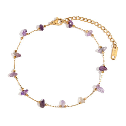 Natural Stone Gold Anklet
