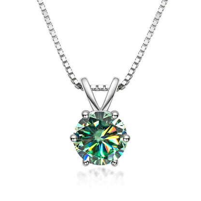 Elegant solitaire necklace with moissanite