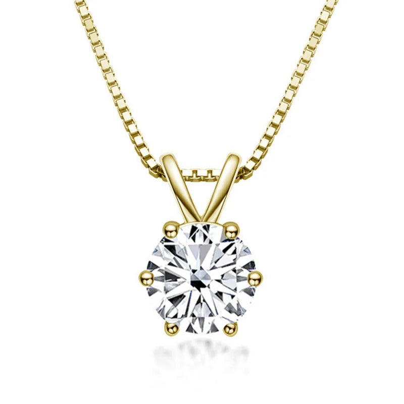 Elegant solitaire necklace with moissanite