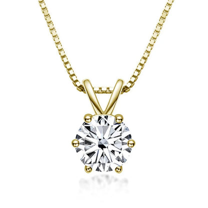 Elegant solitaire necklace with moissanite