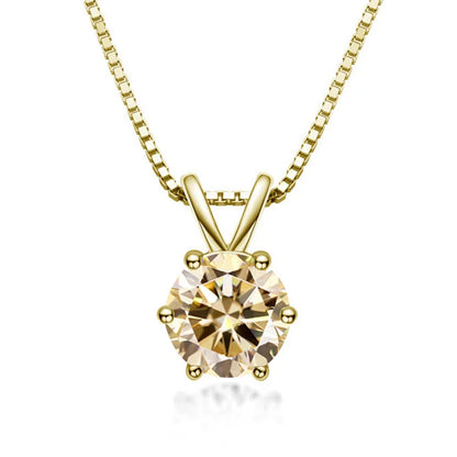 Elegant solitaire necklace with moissanite