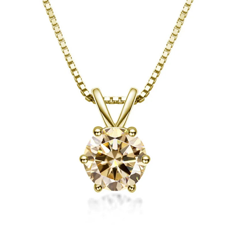 Elegant solitaire necklace with moissanite
