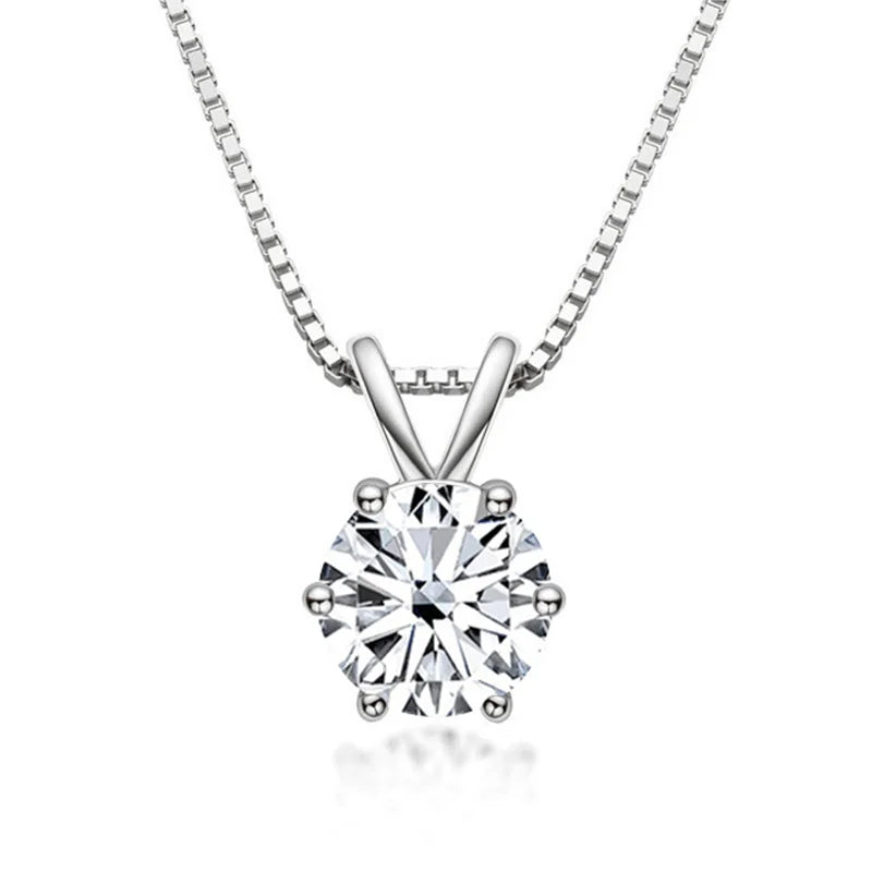 Elegant solitaire necklace with moissanite
