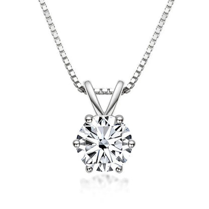 Elegant solitaire necklace with moissanite