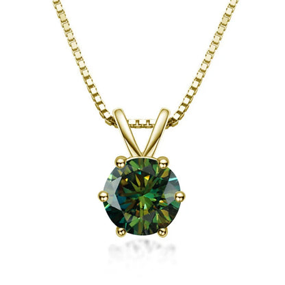 Elegant solitaire necklace with moissanite