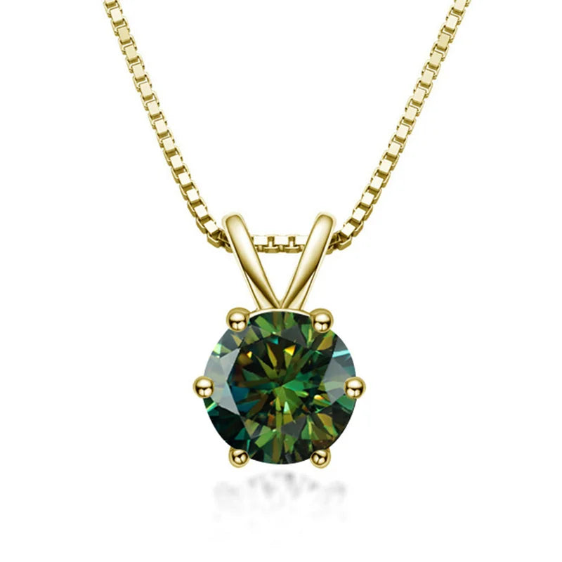 Elegant solitaire necklace with moissanite