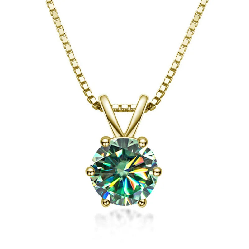 Elegant solitaire necklace with moissanite