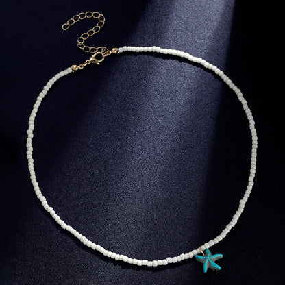 Chic Bohemian Turquoise Starfish Necklace