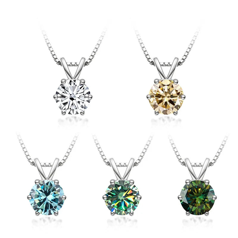 Elegant solitaire necklace with moissanite