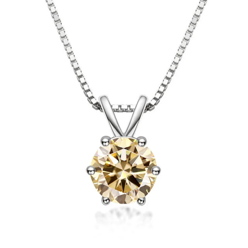 Elegant solitaire necklace with moissanite
