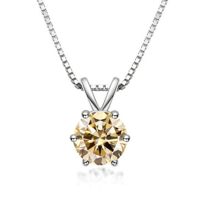Elegant solitaire necklace with moissanite