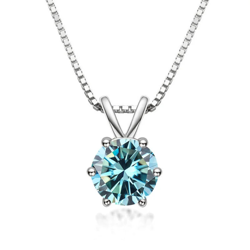Elegant solitaire necklace with moissanite