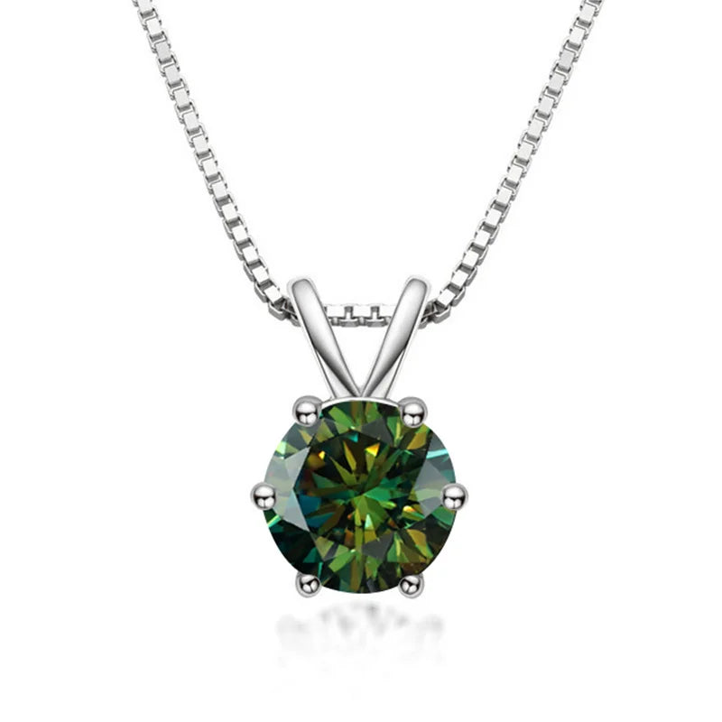 Elegant solitaire necklace with moissanite