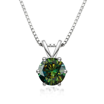 Elegant solitaire necklace with moissanite