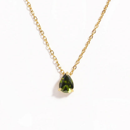 Crystal Teardrop Birthstone Necklace