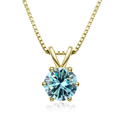 Elegant solitaire necklace with moissanite