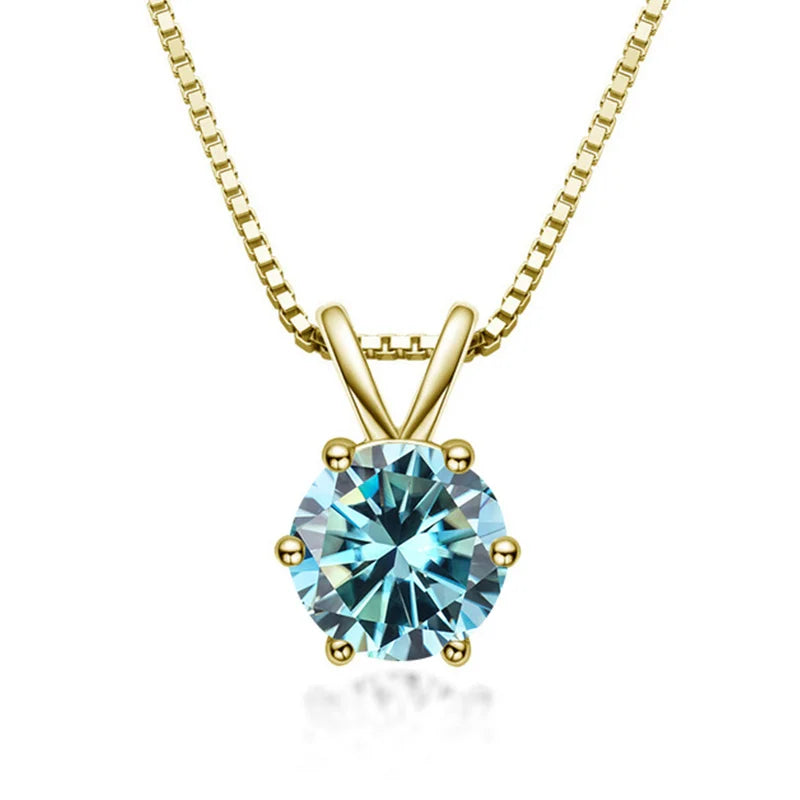 Elegant solitaire necklace with moissanite
